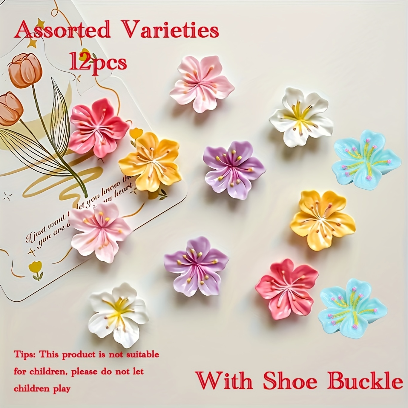 TEMU Random Color 6/12pcs Colorful Resin Shoe Charms With - Multicolor Glossy Shoe Accessories For Slippers, Sneakers, Sandals - Durable Decorative