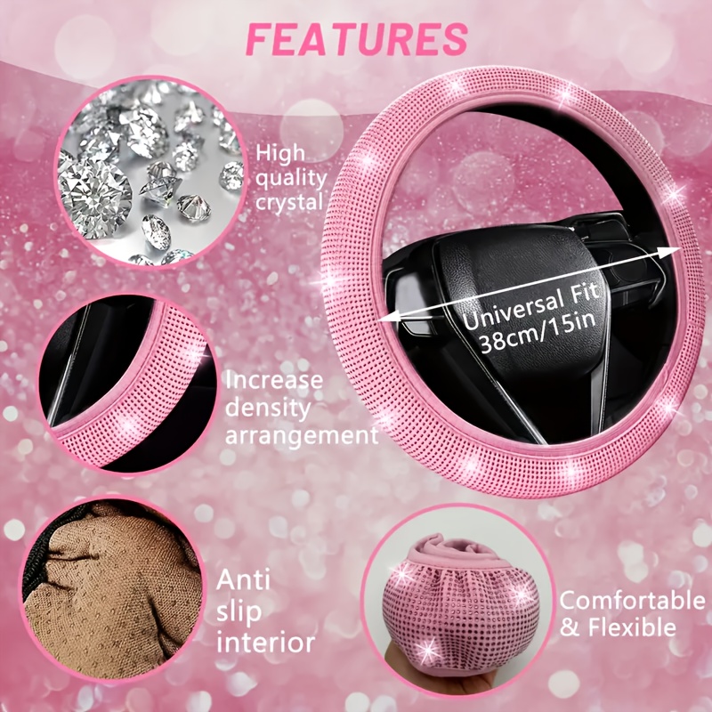 26pcs of diamond-encrusted interior car accessories