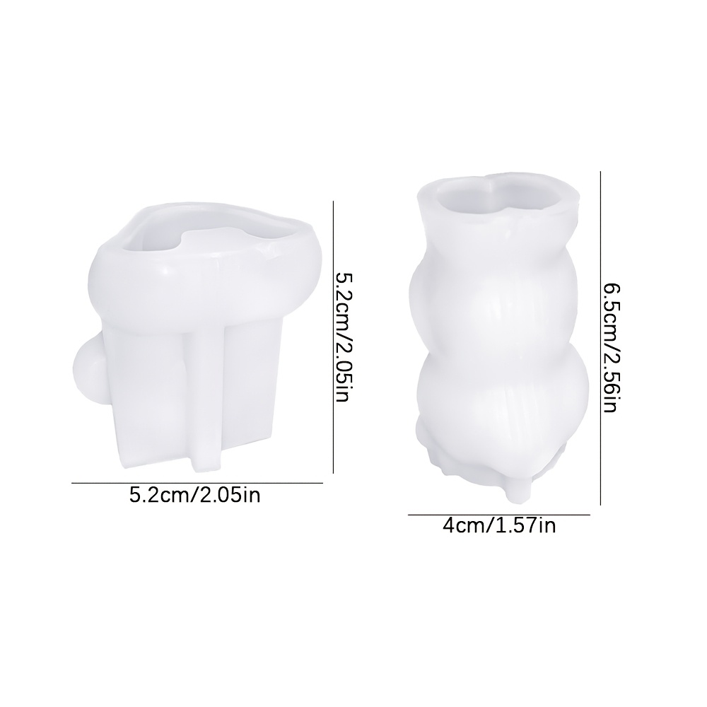 TEMU 2 moldes de silicona con forma de oso, elegante oso aromático y kit de manualidades DIY "Adiós pequeña cerveza" para velas de aromaterapia,