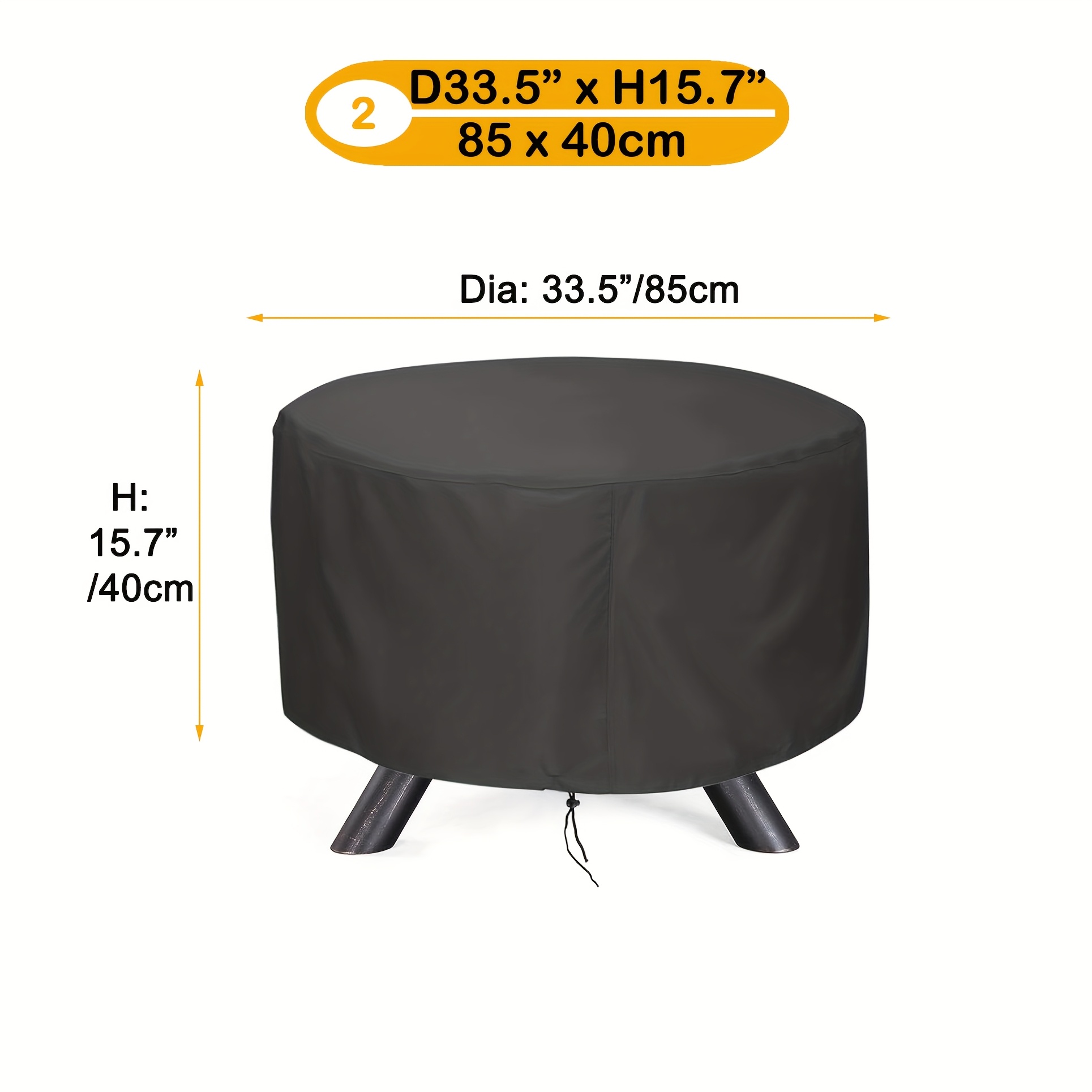 E-shop Diese Abdeckung für runde Feuerstellen im Freien hat einen Durchmesser von 28 bis 48 Zoll (71 bis 122 cm) und ist somit geeignet für die meisten