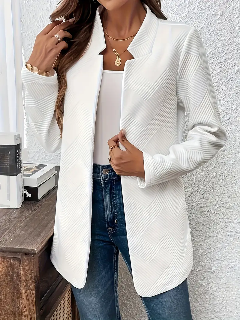 Elegant Office Jacket – Structured Non-Stretch Blazer Coat Elegant Office Jacket – Structured Non-Stretch Blazer Coat