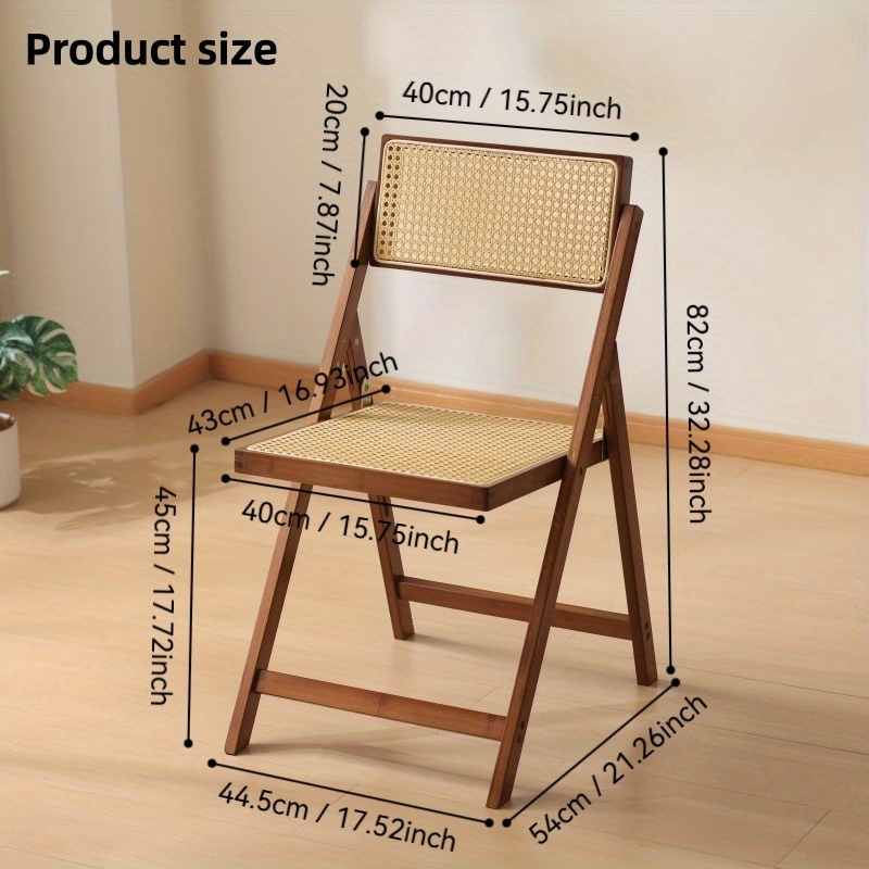 2 Sillas Plegables de Bambú Modernas - Estructura de Madera de Bambú Resistente, Sillas Portátiles y Ligeras Adecuadas para Uso en Interiores/Exteriores, Diseño Ahorrador de Espacio, Fácil de Plegar/Desplegar, No Requiere Montaje, Ideales para Hogar, Jardín, Oficina - Capacidad de Peso 149,69 KG
