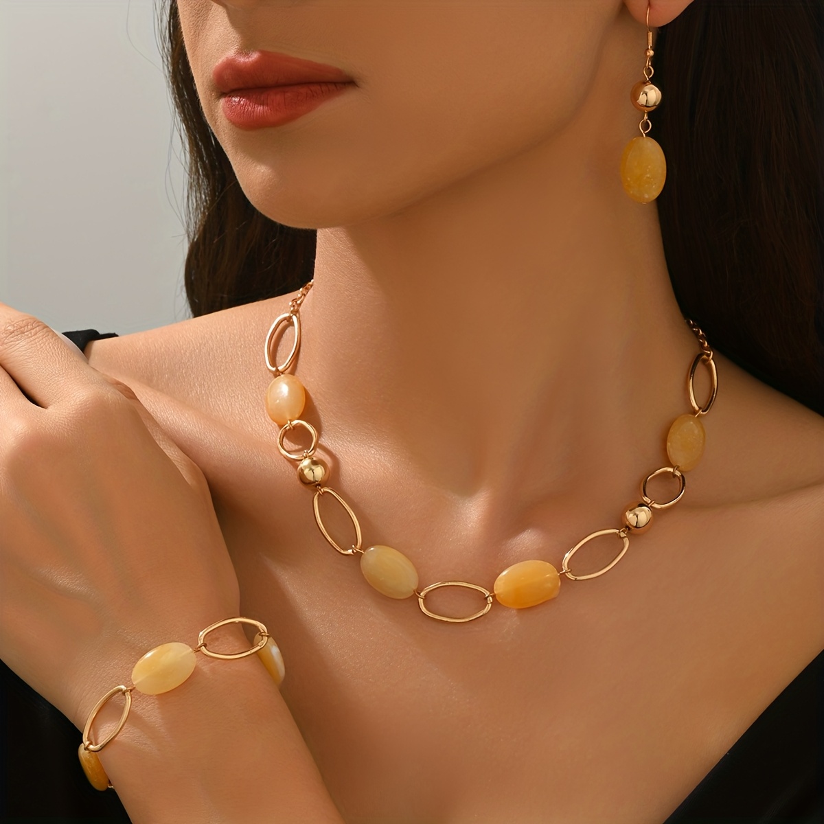 TEMU Un ensemble de trois bijoux bohèmes vintage pour femmes, avec un design élégant et stylé pour et l'hiver. Cette collection comprend des pièces