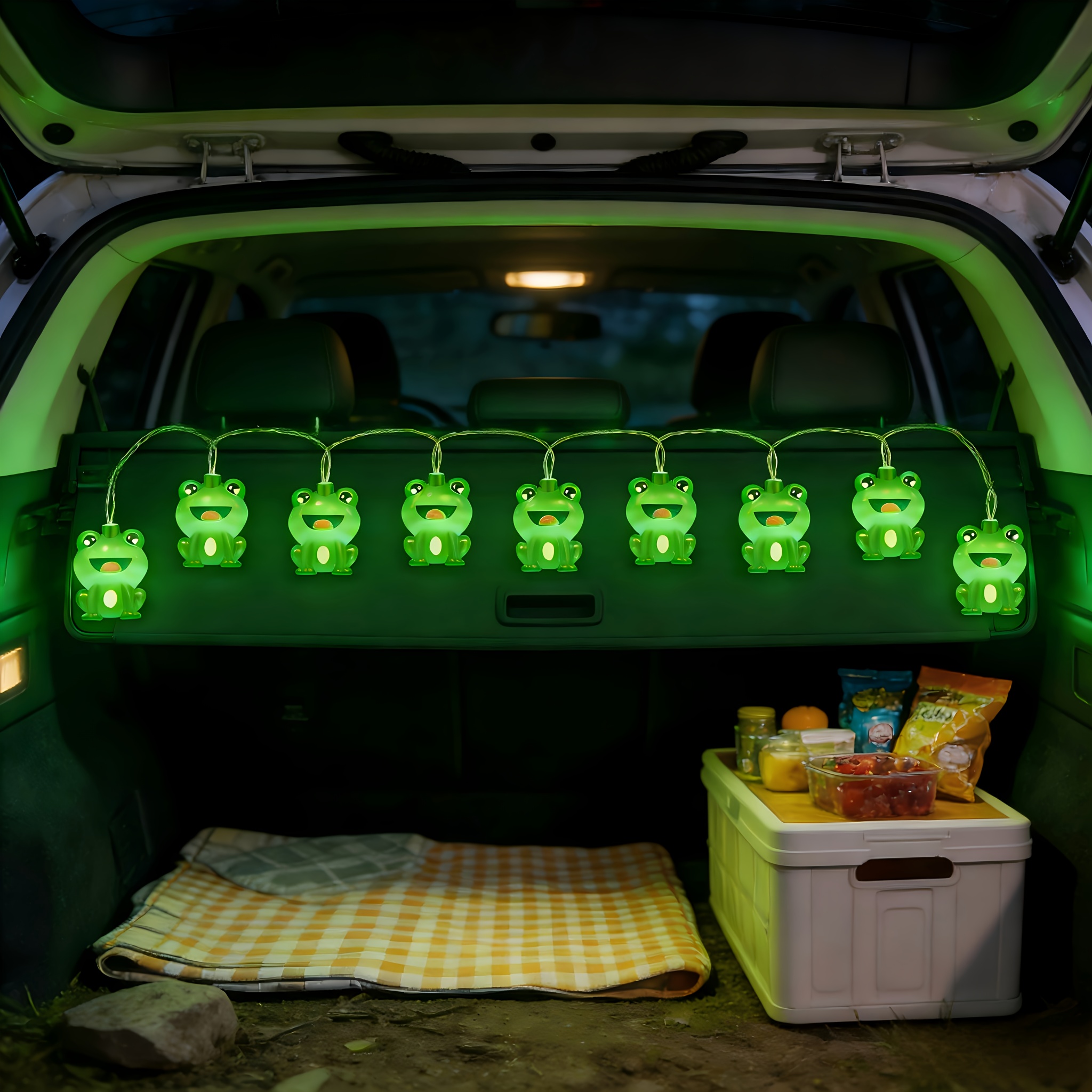 TEMU Spring/summer Cute And Adorable Frog 10-led String Lights / 2aa Battery Box With Switch, Batteries Not Included, Fairy Lights, Suitable For