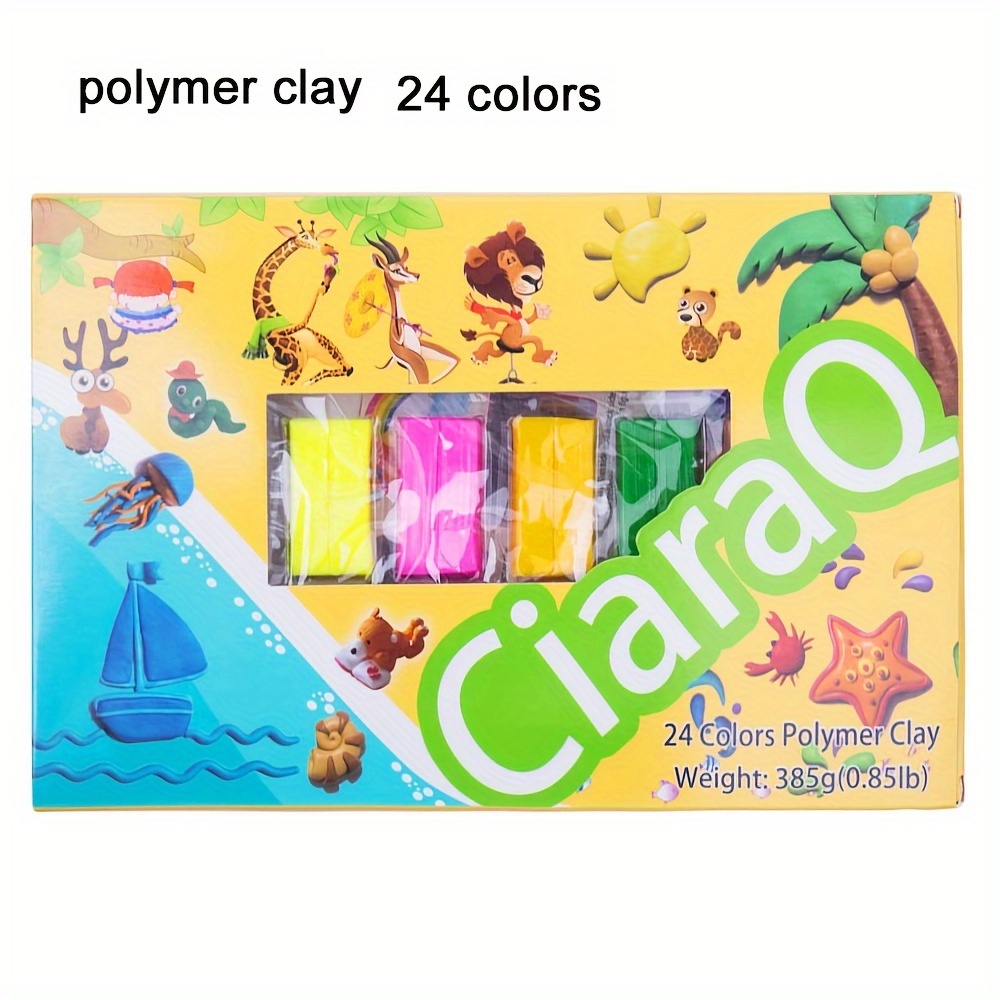 

Esanda 24 Colors Polymer Clay Set For Jewelry Making - Soft For Diy Projects, Modeling, Carvings - With Studded & Floral - Ideal For Christmas, Halloween Gifts & Artist