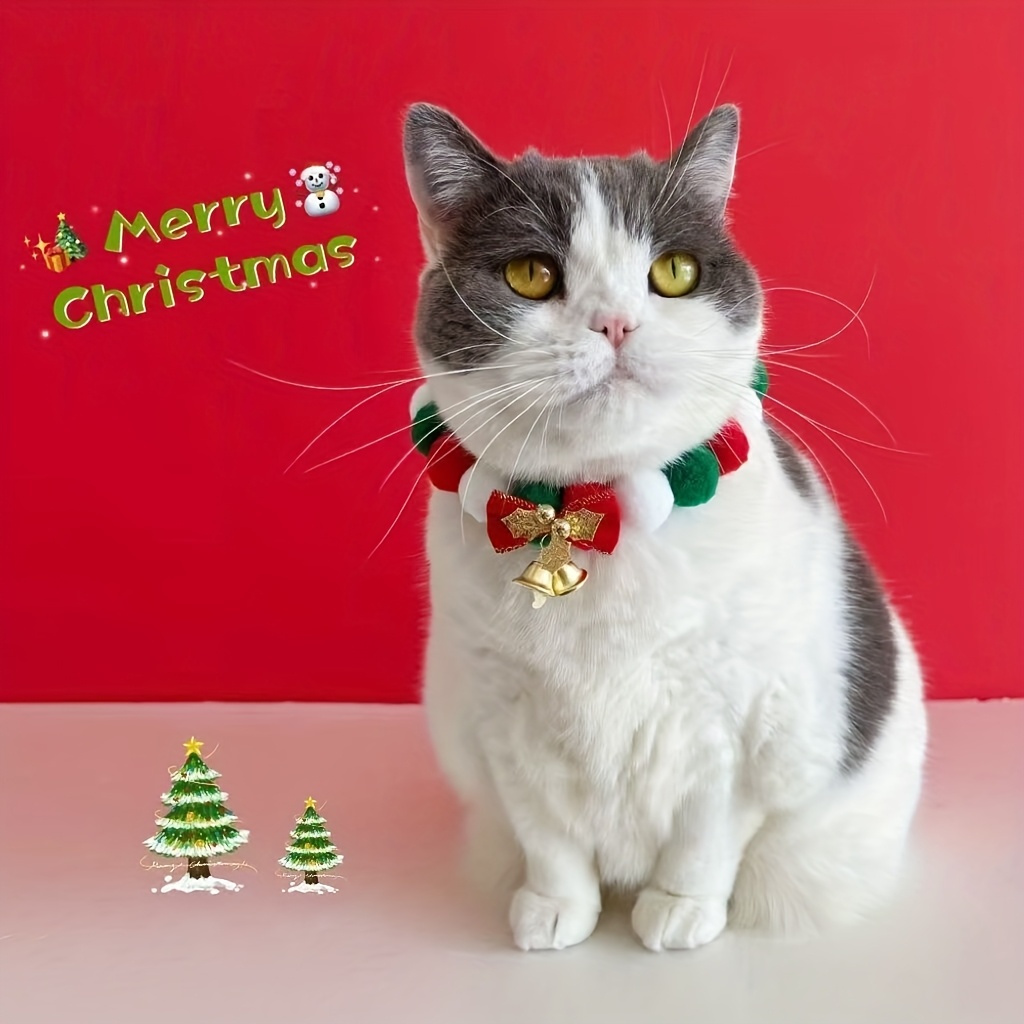 christmas bell long plush ball pet collar winter christmas     clothing accessory without battery Product details 1