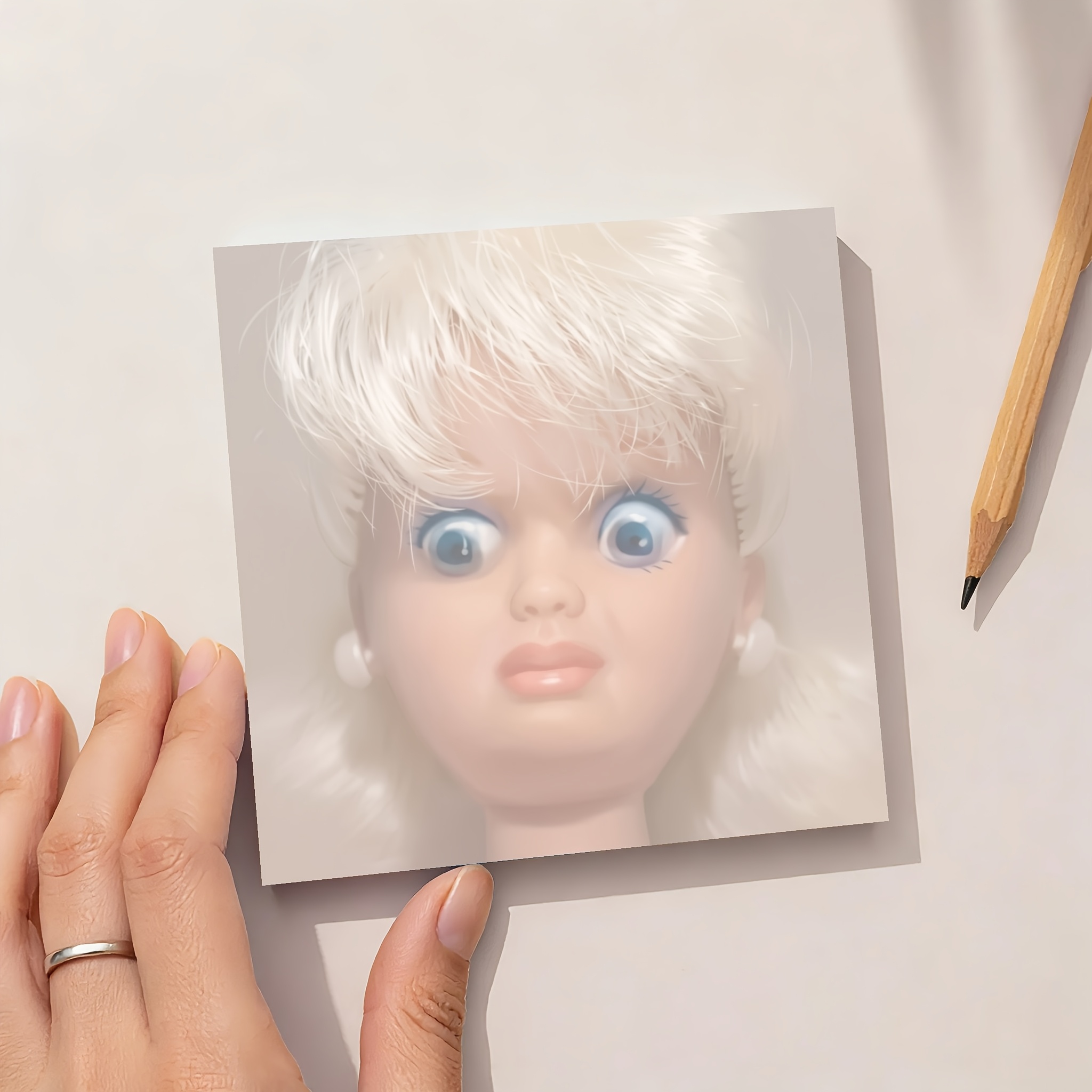 TEMU Disgusting Face Doll Sticky Note Pad With Sarcastic Stickers - Square, Suitable For Coworker Gifts, Office Humor Desktop Decor, Disgusting Face