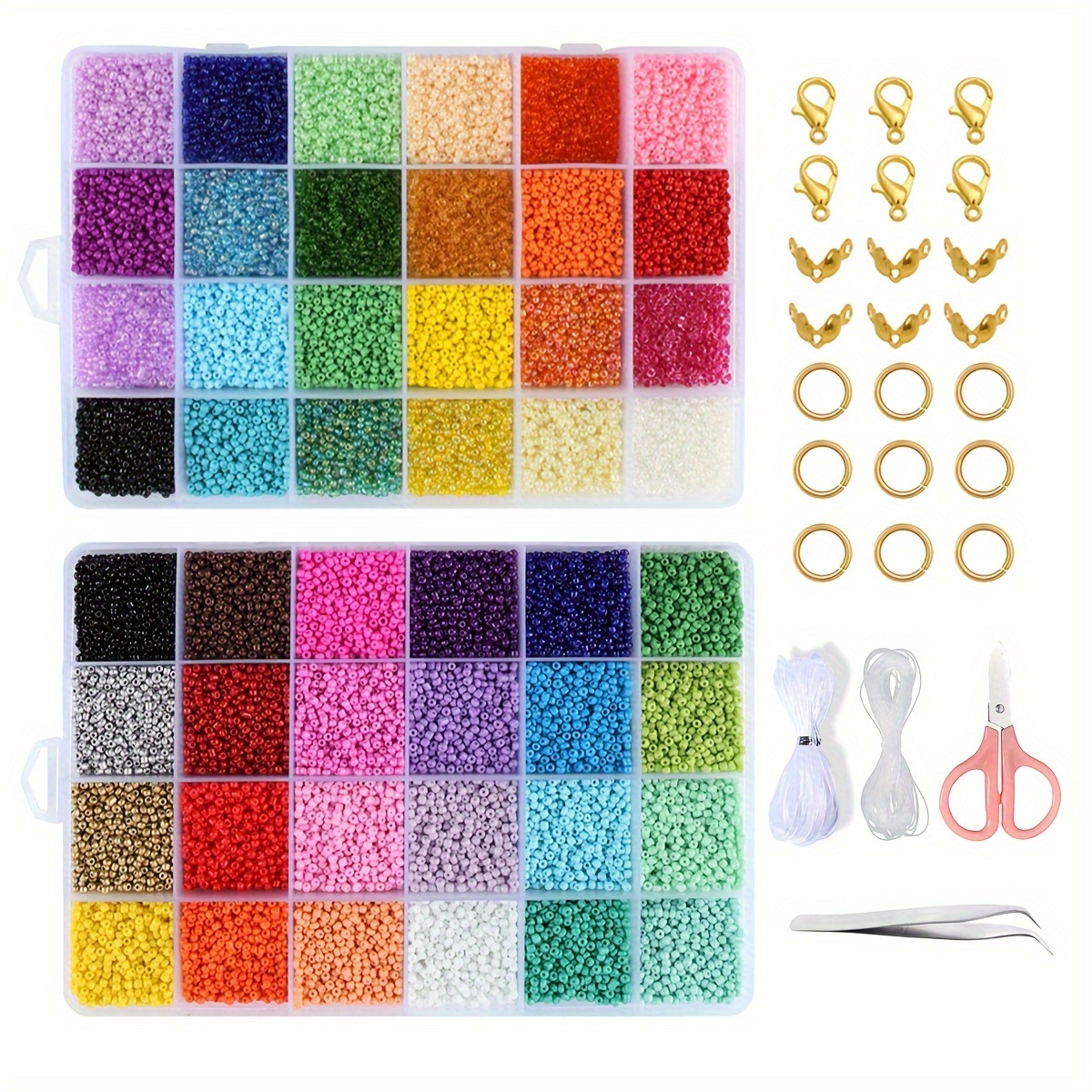 

48 Colors 3mm Glass Beads, Diy Bracelet Earrings Necklace Jewelry Making Accessories