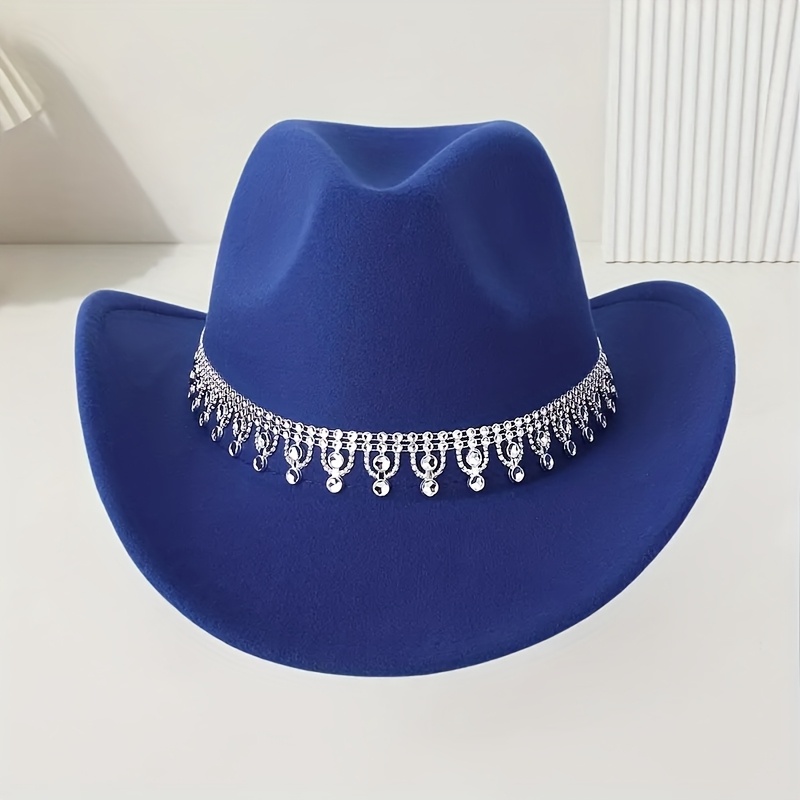 TEMU 1pc Sparkling Decoration For Women And Men Cowboy Additions, Festive Headwear, Durable Headgear, Party Accessory, Stylish Headwear, High-quality