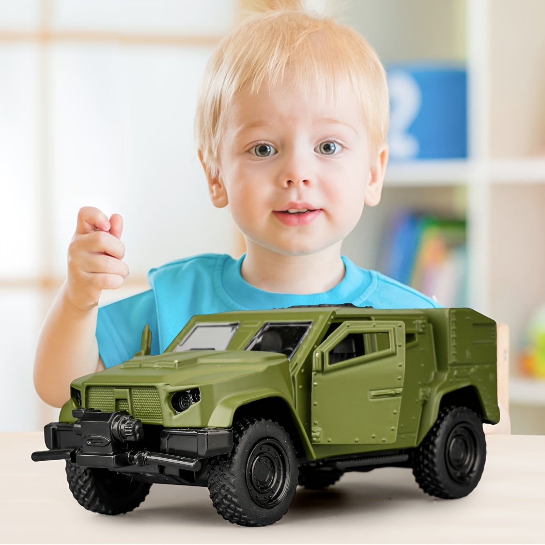 RIMZCITY 1/36 Scale JLTV Armored Car Police Car Model, Zinc Alloy Die-Cast Pull BackVehicles Kid Toys For Boy Girl Gift (Black)