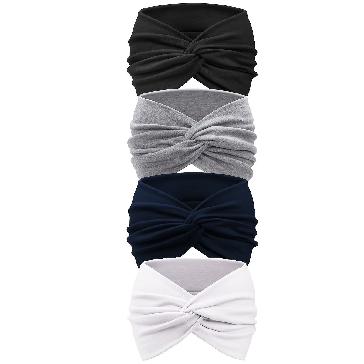 TEMU 4pcs Women's Non-slip Headbands Fashion Sports Headbands Yoga Must-have Soft High Elastic Sweat-absorbing Wide-brimmed Bangs Band Non-falling