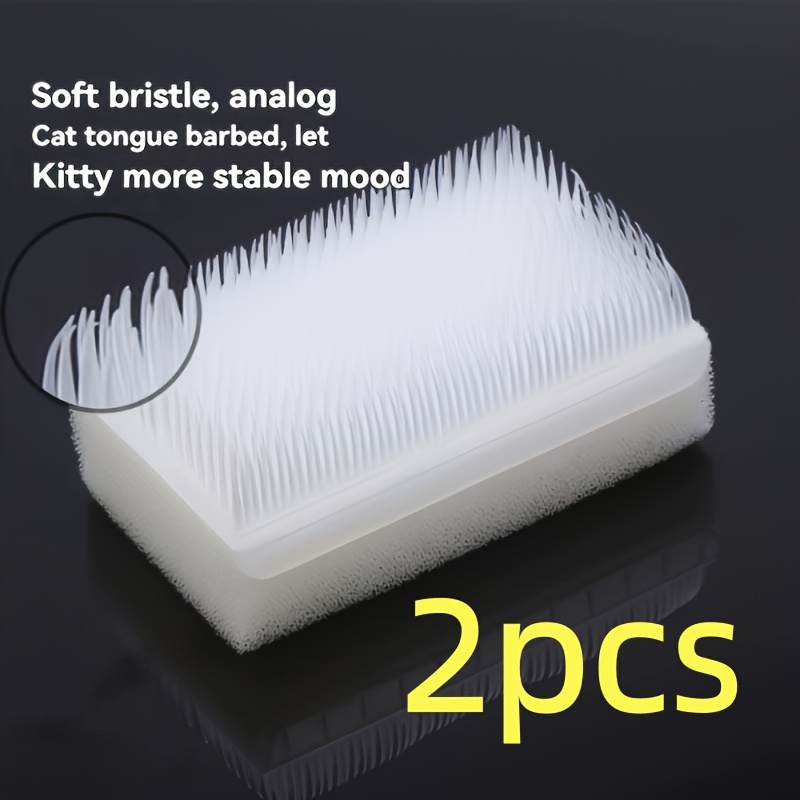 2 Soft-bristle Brushes - Designed Like A Mother Cat's Tongue, Soothing Grooming Tool For Pets, Detangles Loose Fur,…: retailer-supplied image