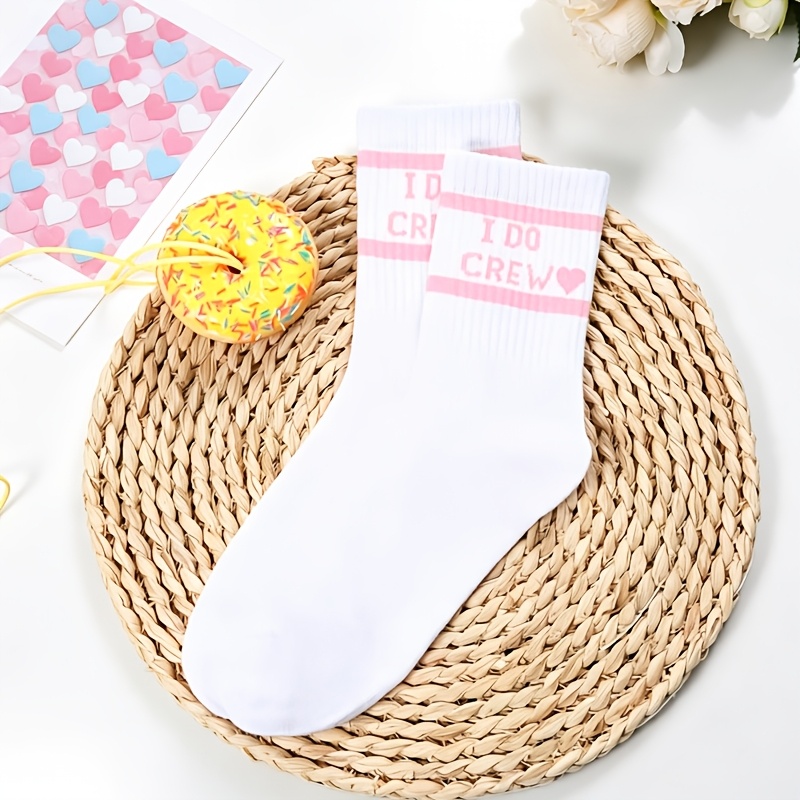 TEMU 1 Pair Of Meaningful Wedding Socks, Featuring "bride/i Do Crew" Printed Design. Comfortable And Breathable, Perfect As A Wedding Gift. An For ,
