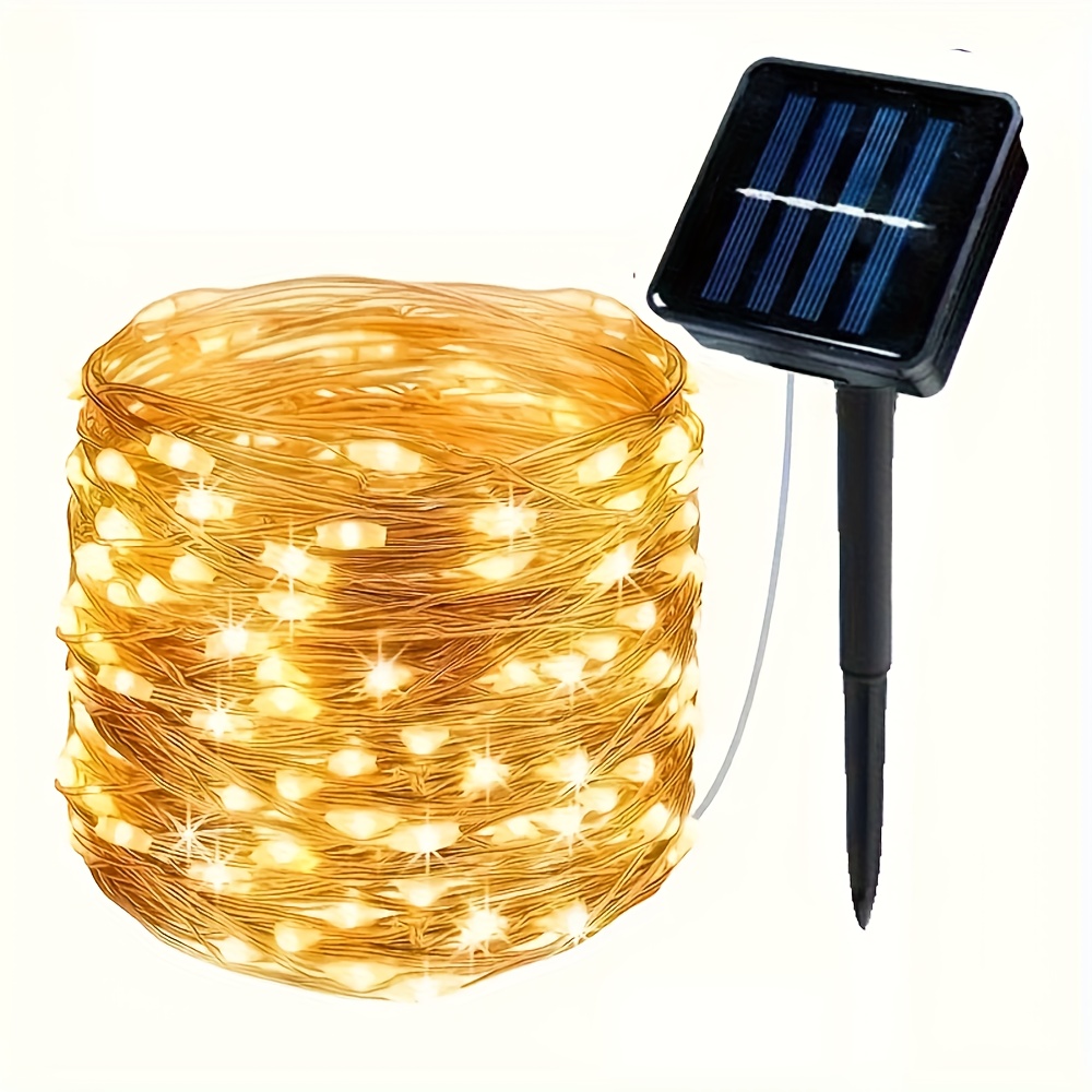 solar powered copper wire string lights 8   ip54 suitable for spring and summer outdoor garden and courtyard decorations such as birthdays weddings parties gazebos and  