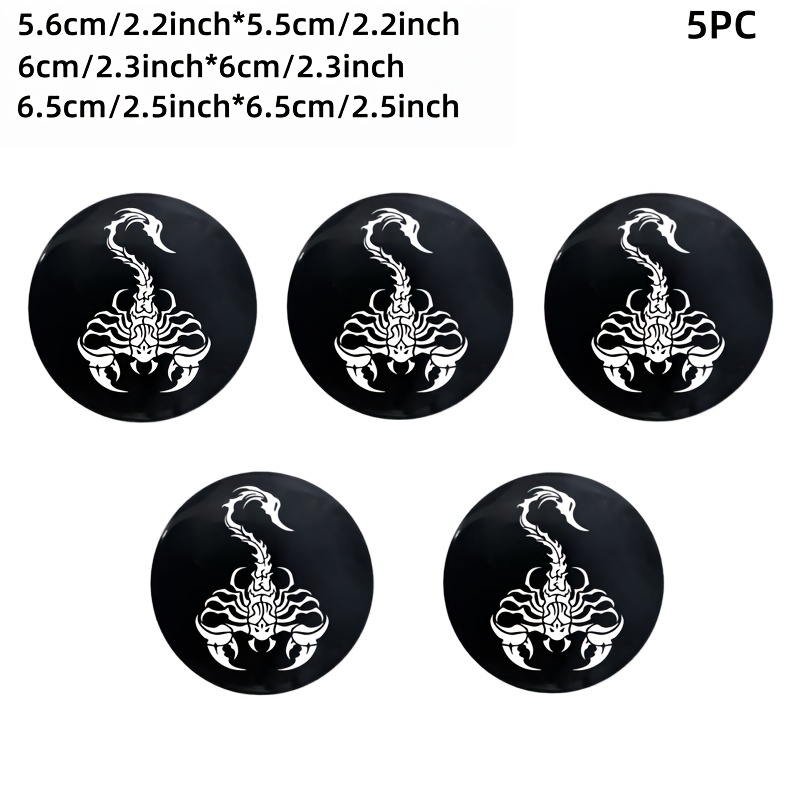 TEMU (5pcs) White Pattern Car Tire Accessories Car Wheel Center Cover, Car Steering Wheel Center Cover Decoration, Motorcycle Labeling Logo Badge