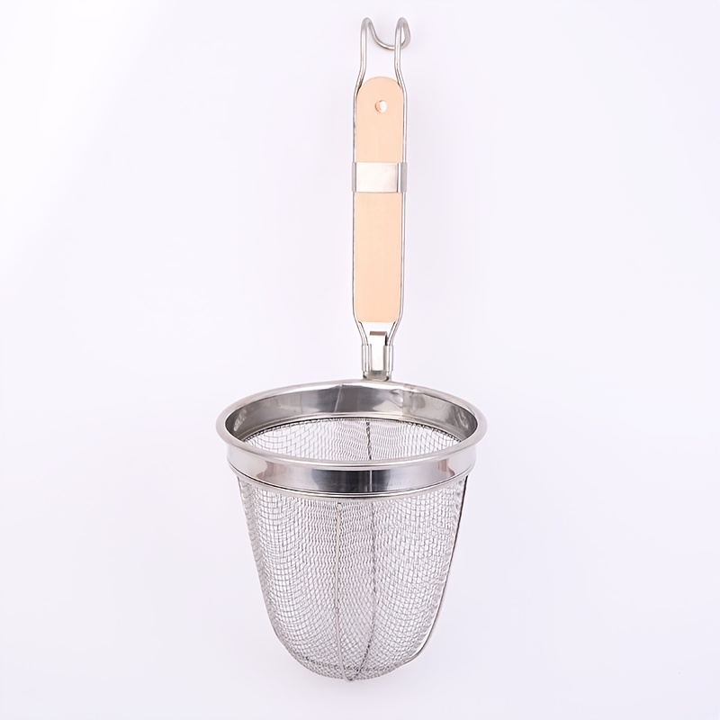 E-shop Edelstahl Nudelsieb, zum Kochen, scharfer Hot Pot Sieb, Nudellöffel, Frittiergerichte Sieb, geeignet für Gewerbe und Zuhause, großes Sieb,