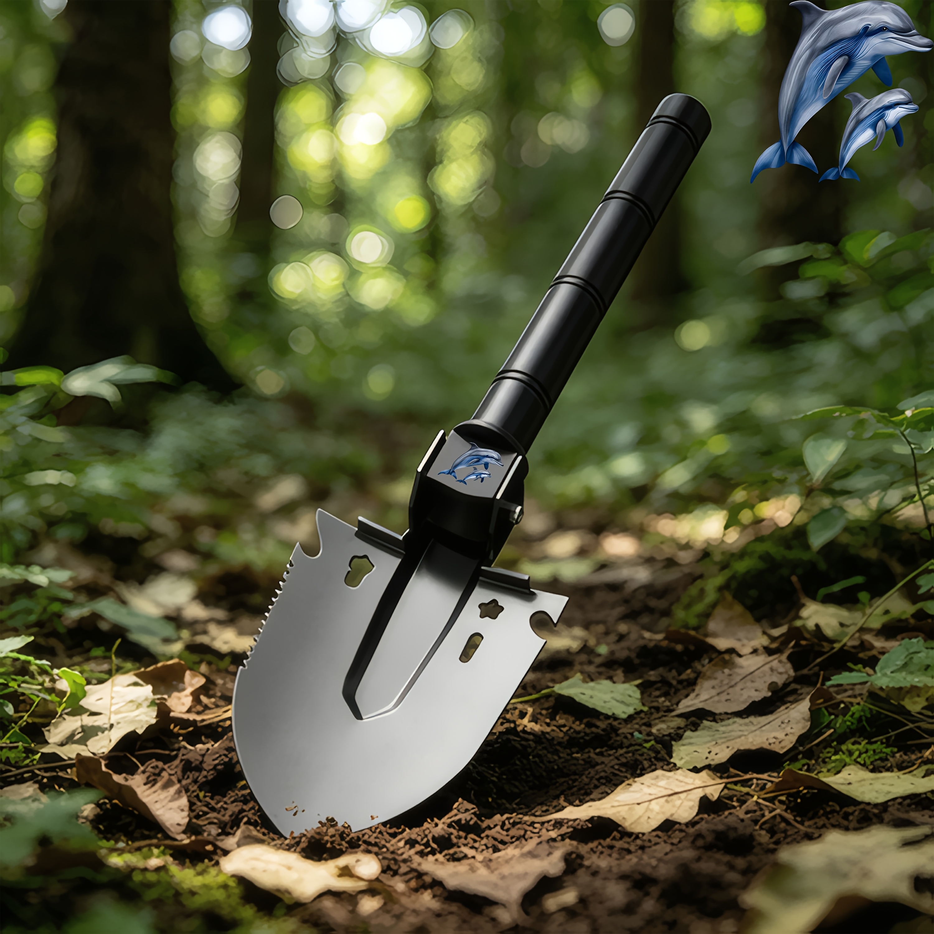 Blue-Gray Gradient Dolphin Multifunctional Entrenching Tool