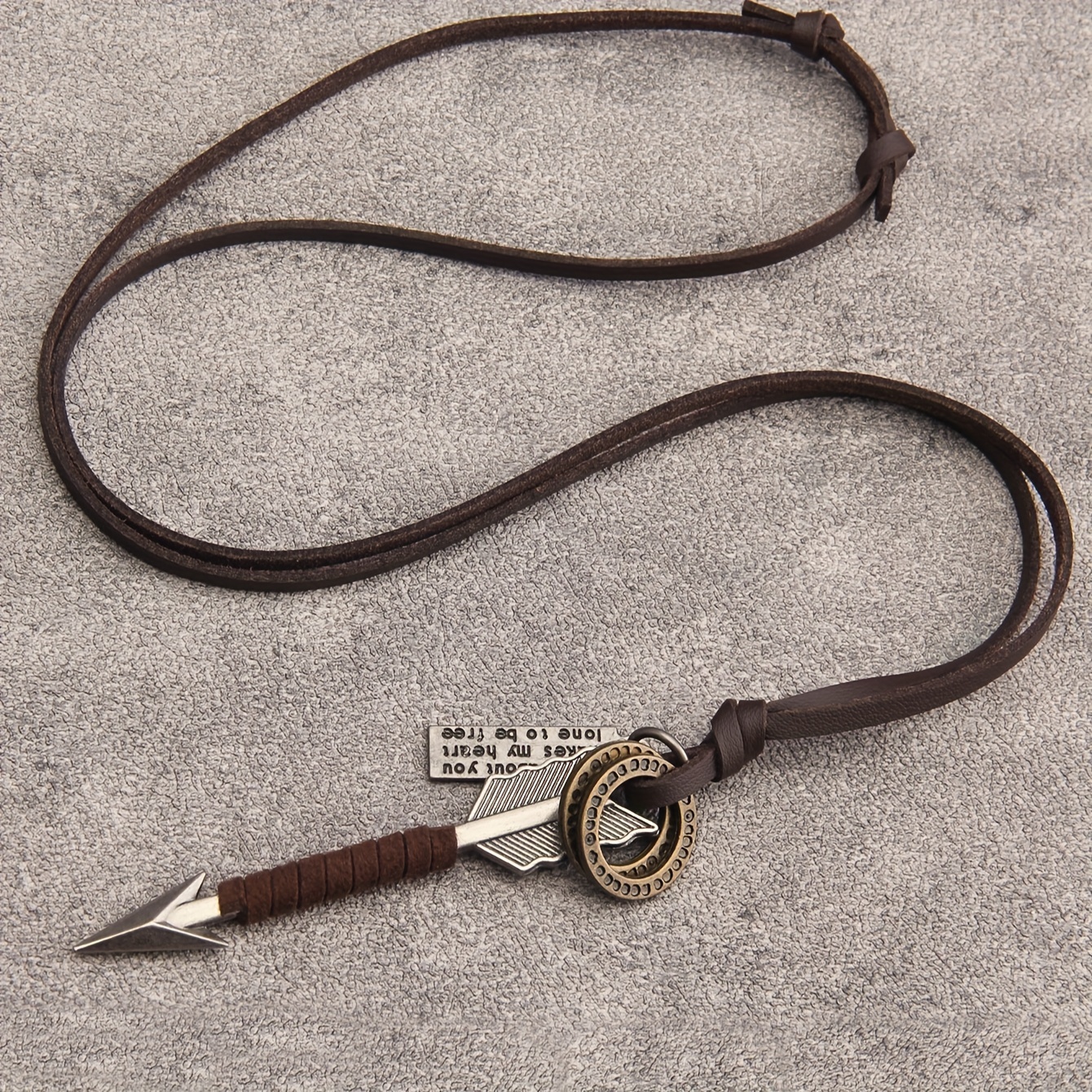 TEMU 1pc Fashion Hip-hop Style Tassel Arrow Key Multi-accessory Men's Pendant Long Necklace Retro Individual Neck Chain Jewelry Couple Adjustable