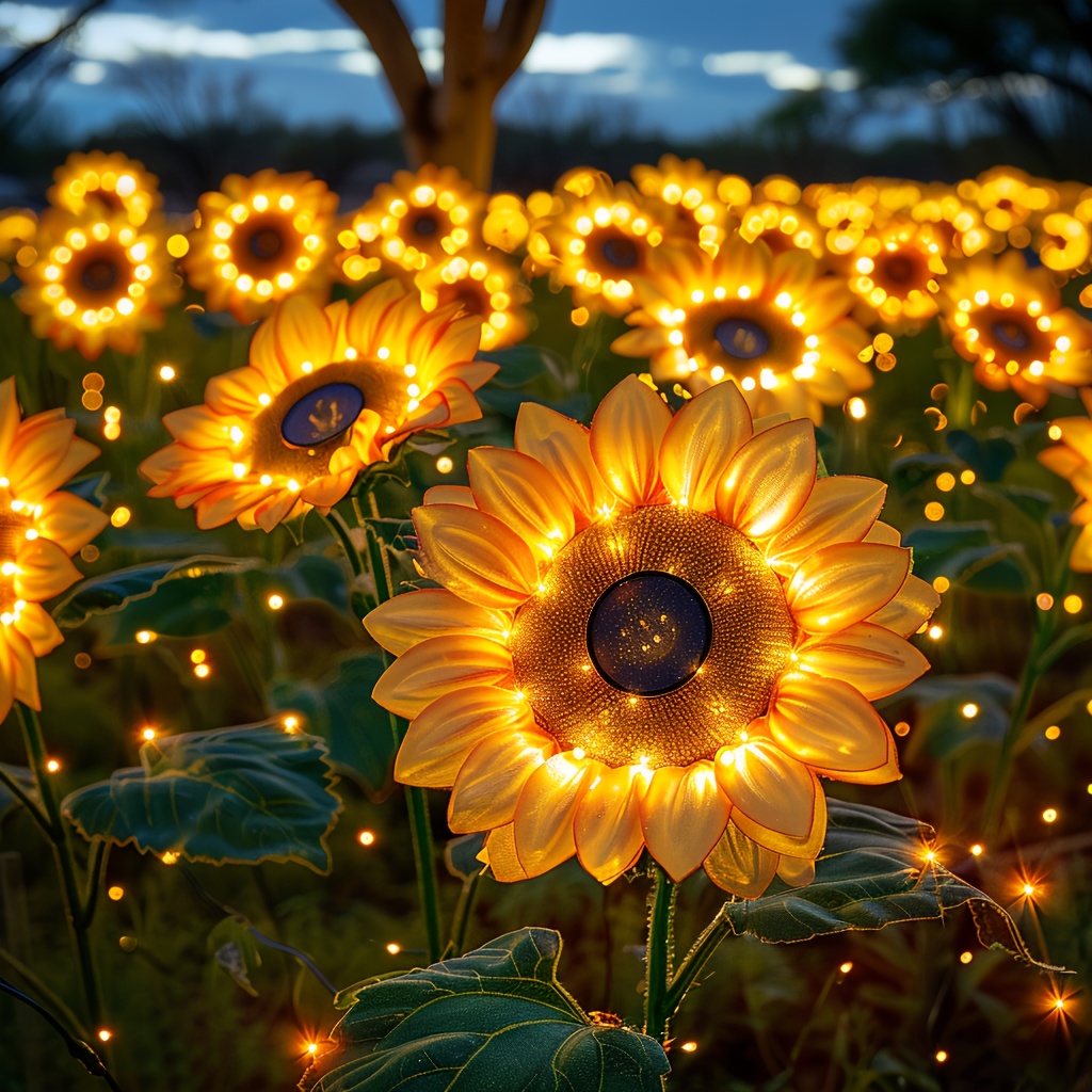 

Solar Lights Outdoor Garden Decor: 3 Pack Of 9 Sunflower Solar Lights For Outside, Artificial Sunflower Solar Flowers Outdoor, Pathway Landscape Yard Decorations, Unique Gifts For Women