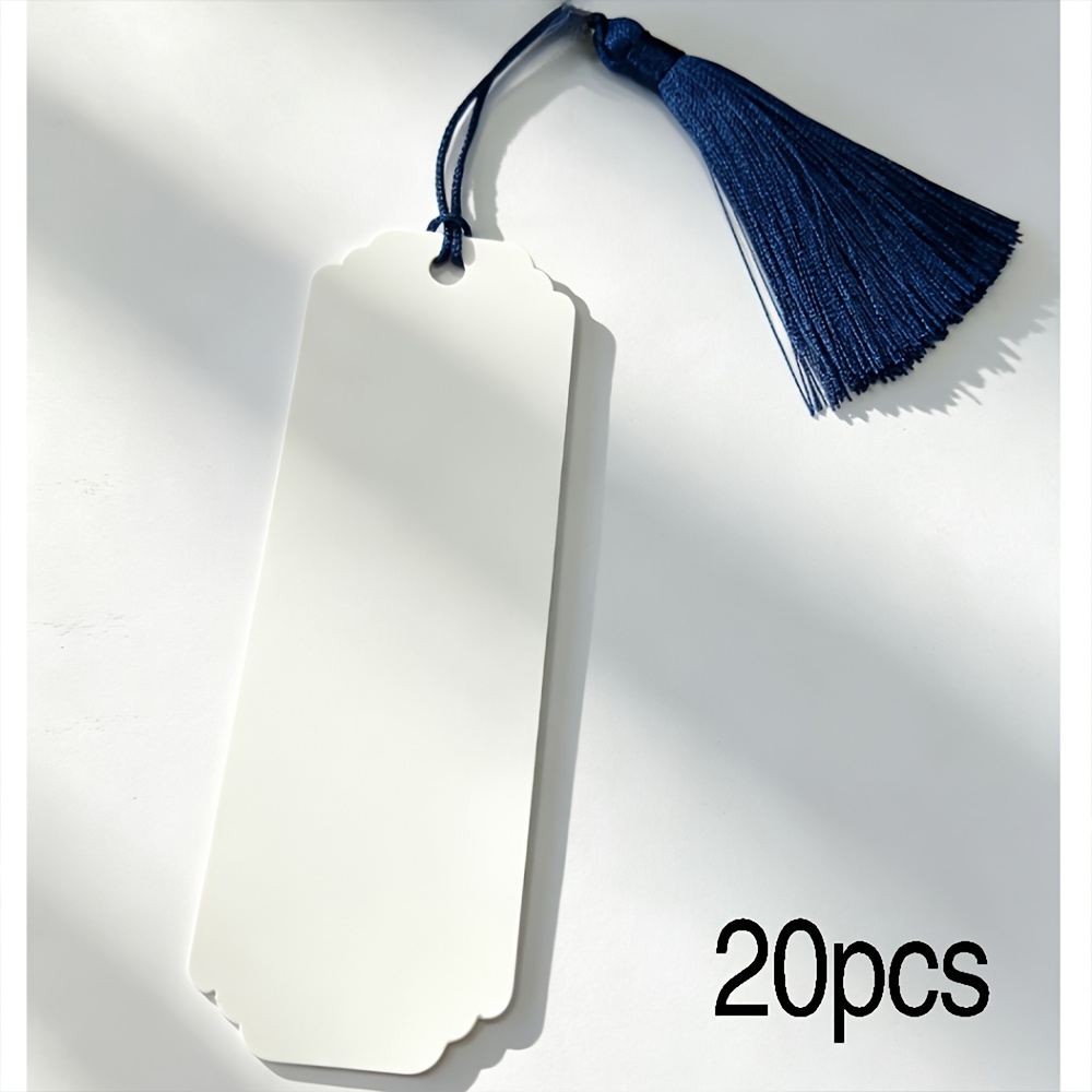 TEMU 20pcs Custom Bookmarks Double-sided Personalized Patterns With Free Dark Blue Tassels. Size: 12cm X 4cm. Ideal Meaningful Gifts For , Great For