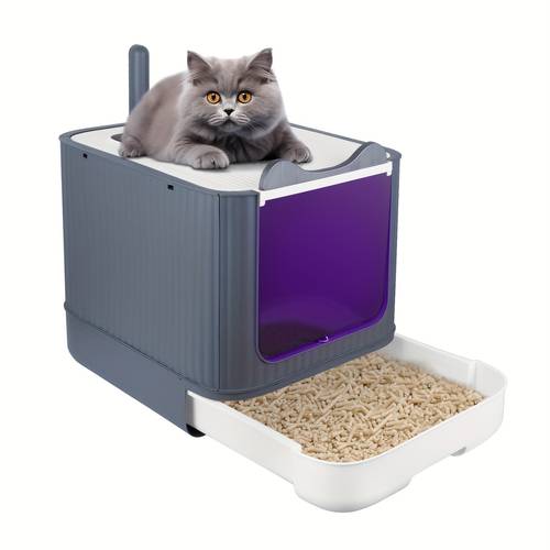 cat litter box closed cat litter tray cat toilet trainer detachable cat litter box with cat sterilization deodorization 44 5 x 36 5 x 34 5cm cat litter box enclosure self cleaning cat litter box large litter box covered cat litter box cat litter box self cleaning cat litter for toilet litter boxes self cleaning litter box pet hygiene solution enclosed design hygienic material materials indoor cats