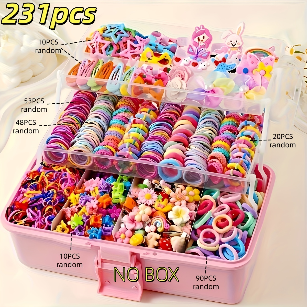 TEMU 231pcs Women's Dopamine Accessory Set, Random Color And Style , Includes Hair Clips, Headbands, Bows, And Various Cute Floral Hair Ornaments,