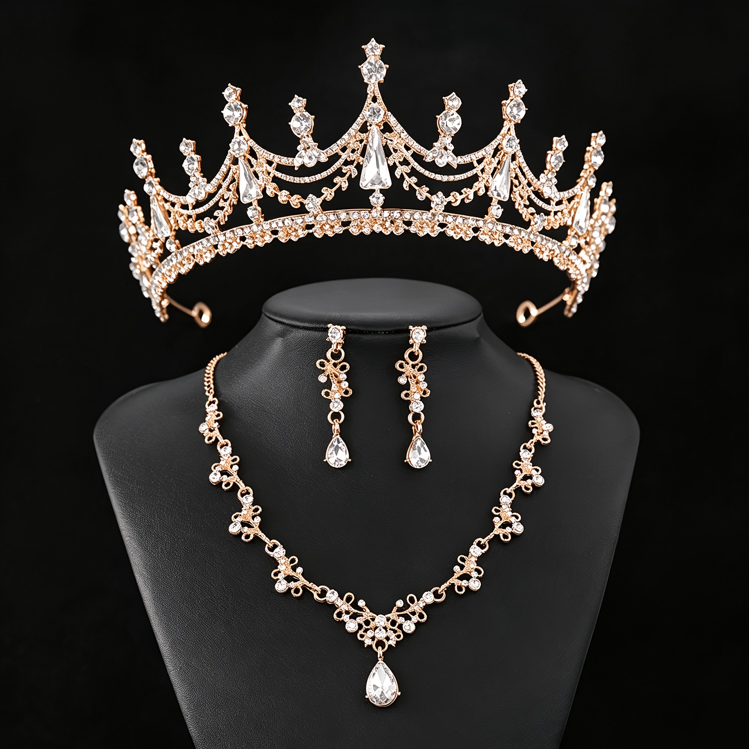 TEMU 4pcs Luxury Rhinestone Crowns Suitable For Parties, Weddings, - Sparkling Tiara Headbands With Rhinestone Crown For, Pageant Hair, Dress-up