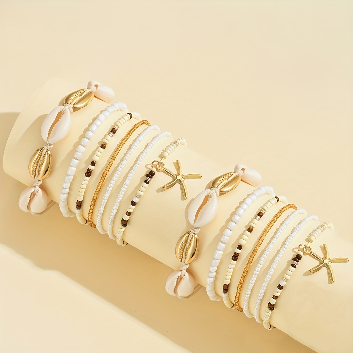 14pcs Bohemian Style Shell Beaded Bracelets Set