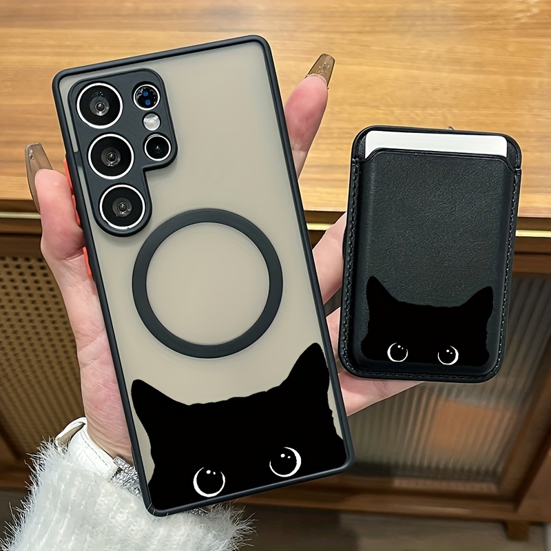 TEMU Phone Case: 2pcs Set Creative Pattern Magnetic Phone Case & Fashionable Luxury Artificial Leather Magnetic Property Multi-functional For Galaxy