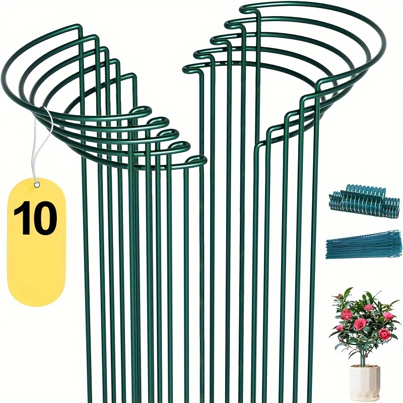 

Plant Support Stakes, 10pack Metal Peony Cages And Supports, Garden Stakes Plant Support Cage, Large Plant For Outdoor Indoor Plant Peony Tomato Rose Flowers Vine