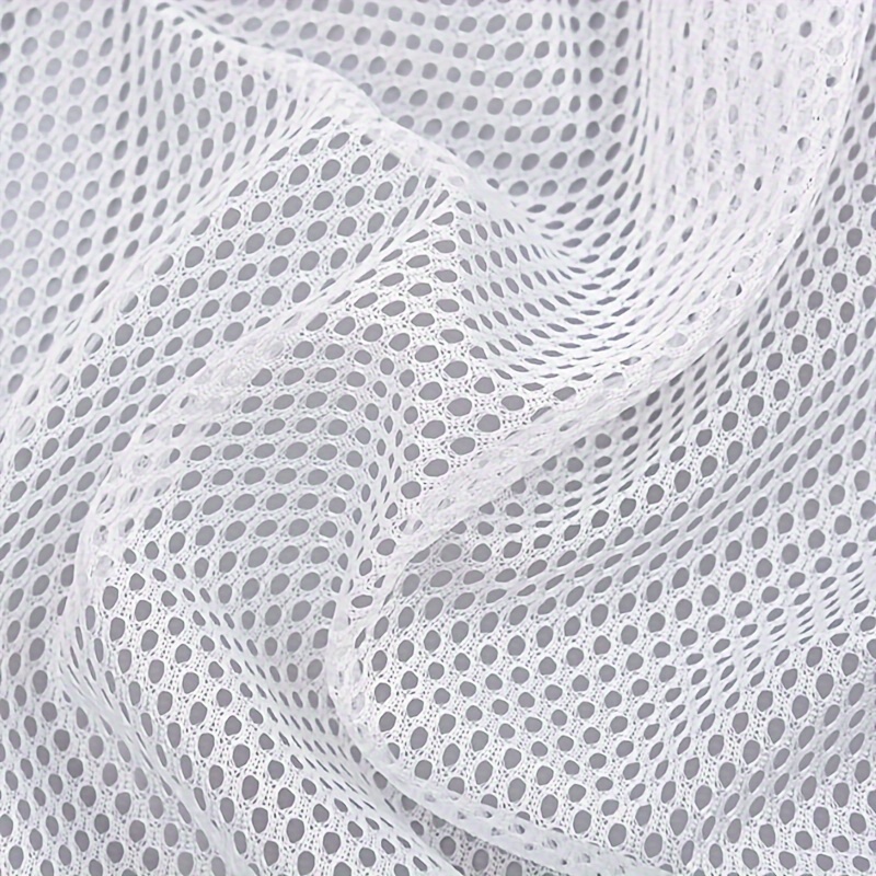 

1pc 5 Yards Breathable White Mesh Fabric, Polyester Sewing Material For School Uniforms, Bags, Sports Tops & Pants, 55gsm, Pre-cut, Machine Wash Only