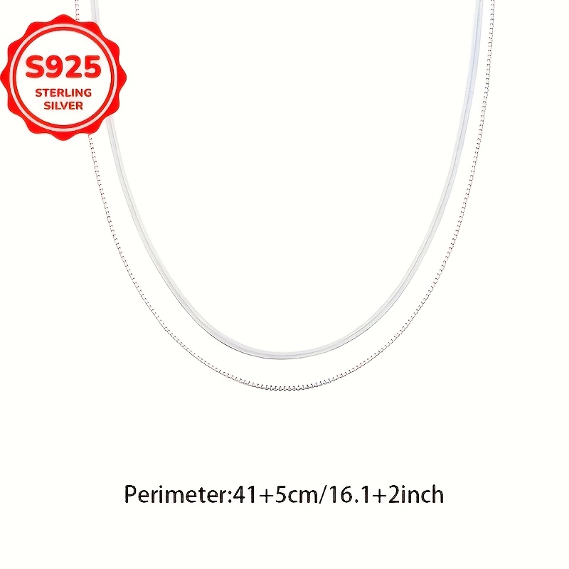 Colier stratificat elegant și minimalist, cu lanț din lamă 925 hipoalergenică și lanț din os de șarpe, design versatil, perfect pentru toate anotimpurile, cadou ideal