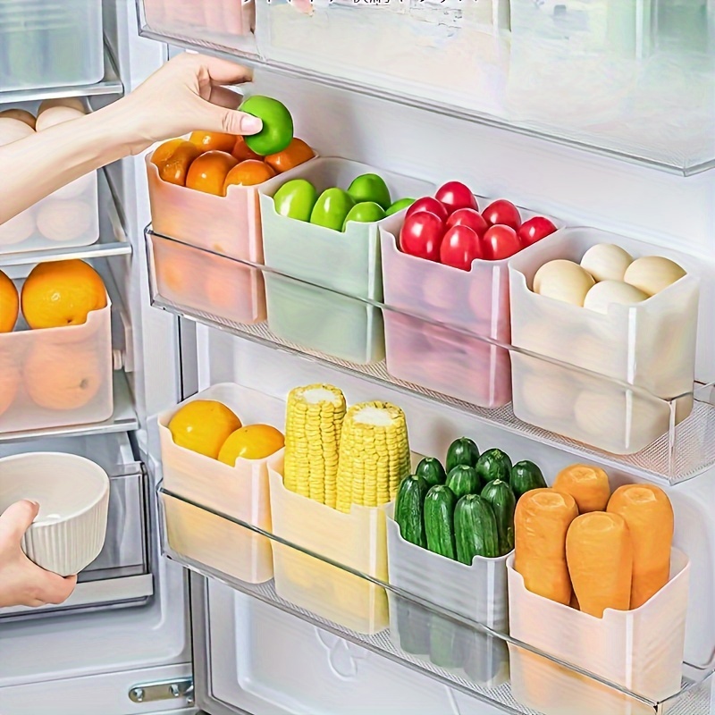 

6pcs Storage Boxes, Portable Transparent Refrigerator Storage Bins, Large Capacity Food Sorting Box, For Kitchen Refrigerator, Cabinet, Counter And Shelf, Home Organizers And Storage, Home Accessories