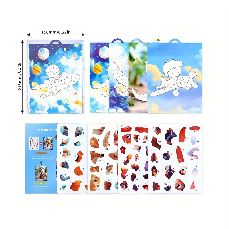 Tear & Paste Number Learning Sticker Puzzle for Kids 3+