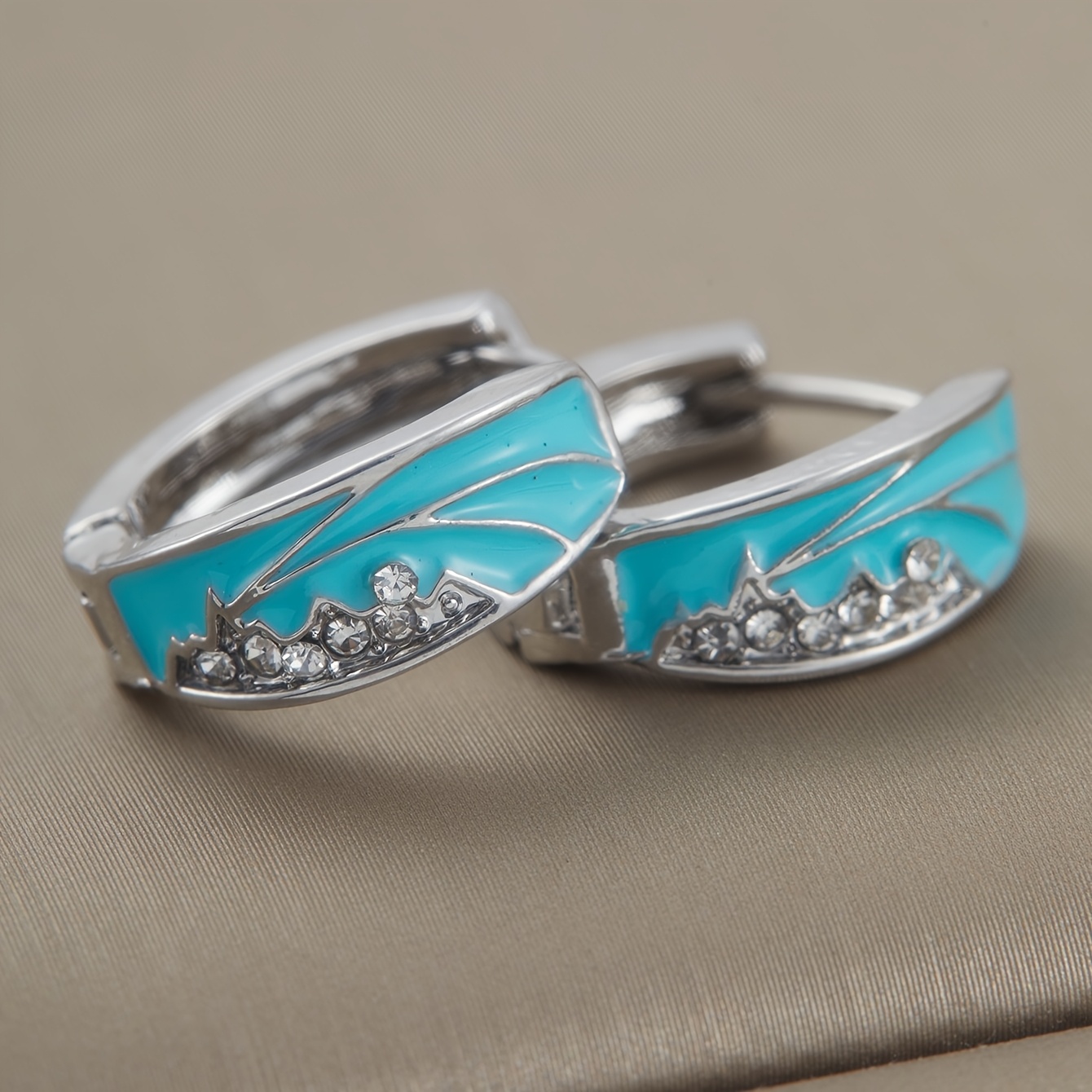 TEMU Ladies Elegant Retro Earrings - Turquoise Copper Jewelry, Pattern Inlaid Synthetic Zirconia, Exquisite Daily Christmas Gift/birthday Anniversary