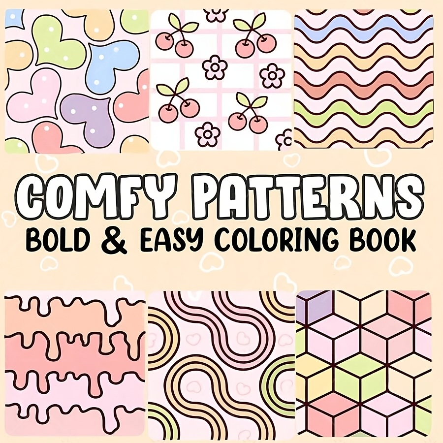 TEMU Pattern Coloring Book, Suitable For Adults And Children. Features Bright, Easy-to-color Designs With Simple, Large Illustrations To Relax.