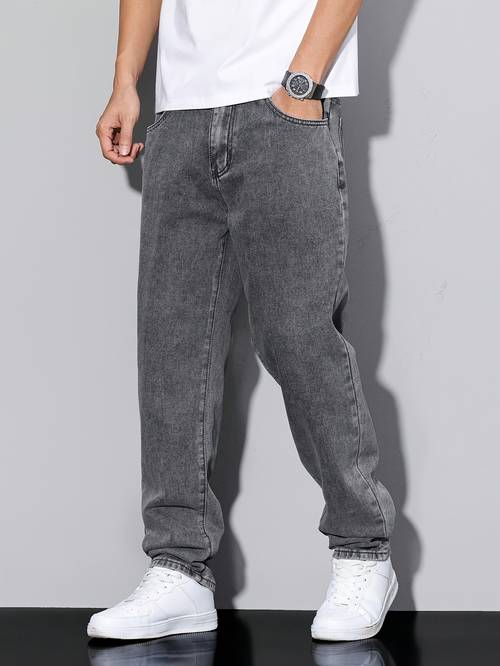 pantalones vaqueros ajustados para hombre - color casual, cintura media, comodidad para , regular con bolsillos, para ropa casual, pantalones vaqueros para | pantalones vaqueros de cintura media | vaqueros elásticos