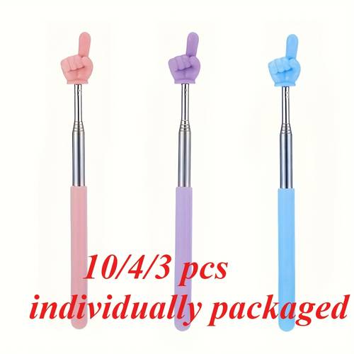 item picture 3 4 10pcs individually packed deluxe bright retractable teaching pointers stainless steel pointer pens portable and easy to store ideal for classroom presentations assorted colors