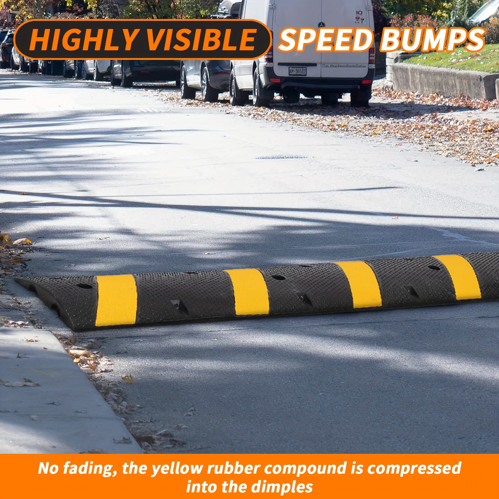 1pcs 6 ft rubber 2 channel modular heavy duty s 25000 lbs load capacity cable protector ramp for asphalt concrete gravel driveway road details 6
