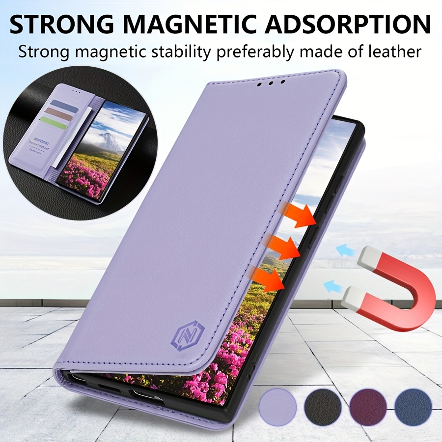 Husă Telefon - Portofel cu Slot Card, Suport, Magnetic Puternic, Flip, Piele Artificială de Înaltă Calitate pentru Samsung Galaxy S24 Ultra S24 FE S23 Ultra S23 FE S22 Plus S21 FE S20 FE S10 Plus A04 A04S A05S A12 M12 A13 M13 A14 M14 A15 M15 A23 M23 A24 A25