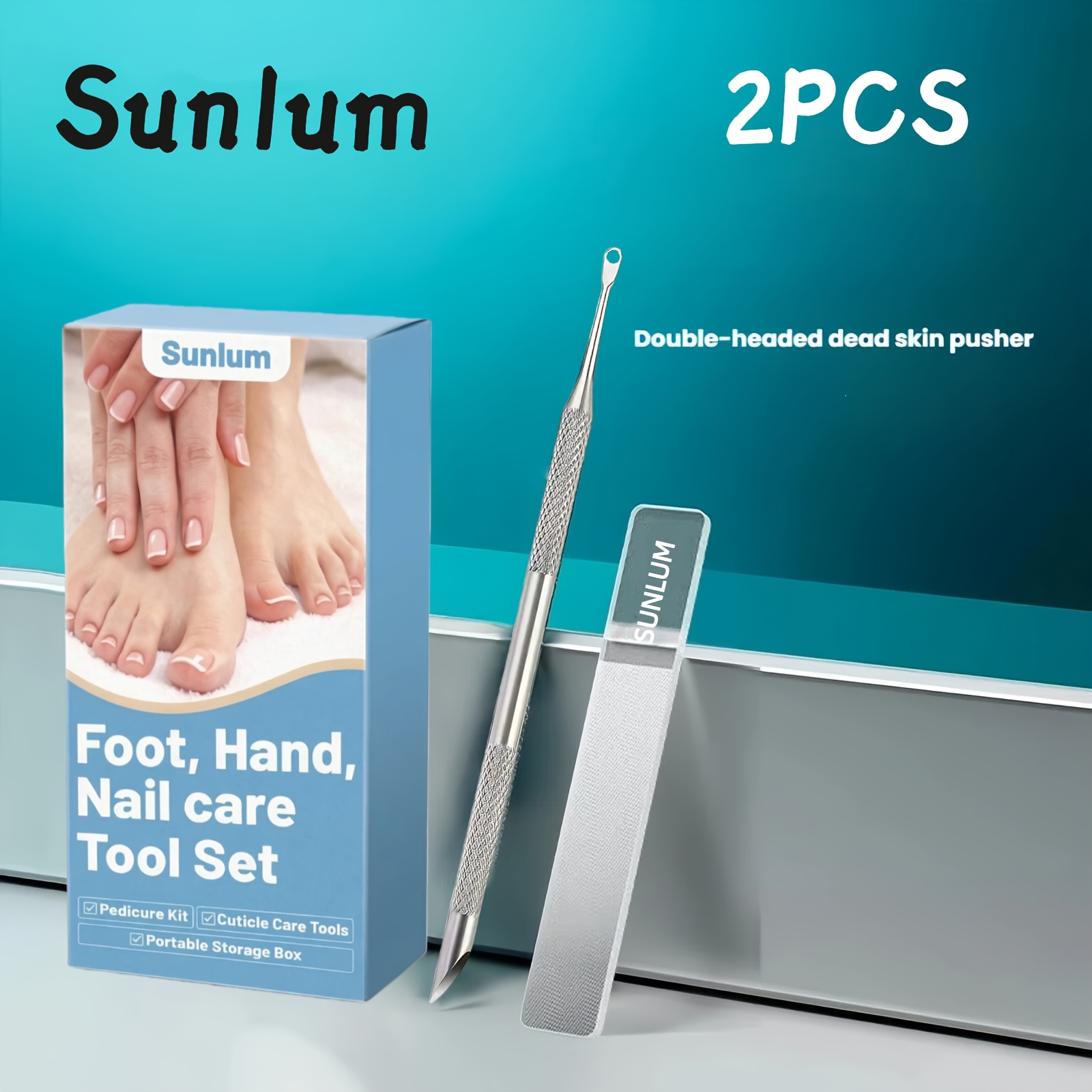 2pcs multifunctional nail tool set professional dead skin trimmer nail file double ended dead skin and cuticle remover suitable for hand   care salon and home use travel essentials is an     for holiday gifts