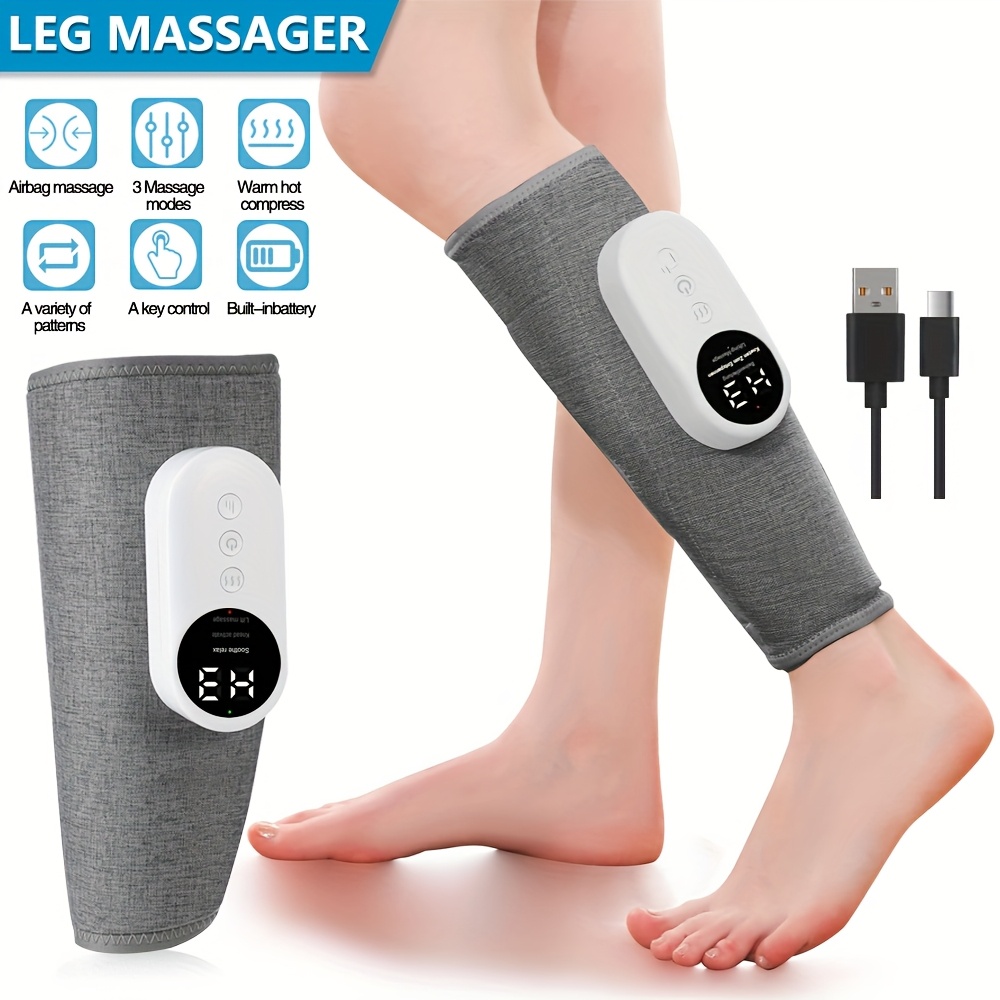 1pc Electric Leg Massager with Air Compression & Heat-Heated Calf & Foot Massage, Leg Massager for Circulation And, No Wires, Modern Leg Massager-Gift, for Mother's Day, Father's Day, Christmas, for Girls, Boys, Adult, Elders