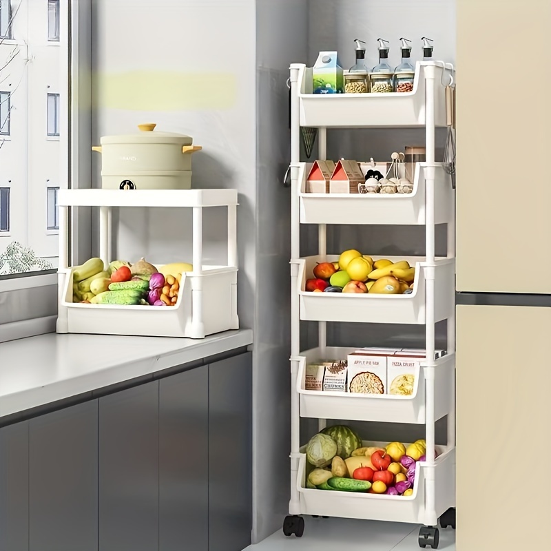 

5-tier Storage Organizer With Plastic Shelves - Kitchen & Office, Space-saving Design