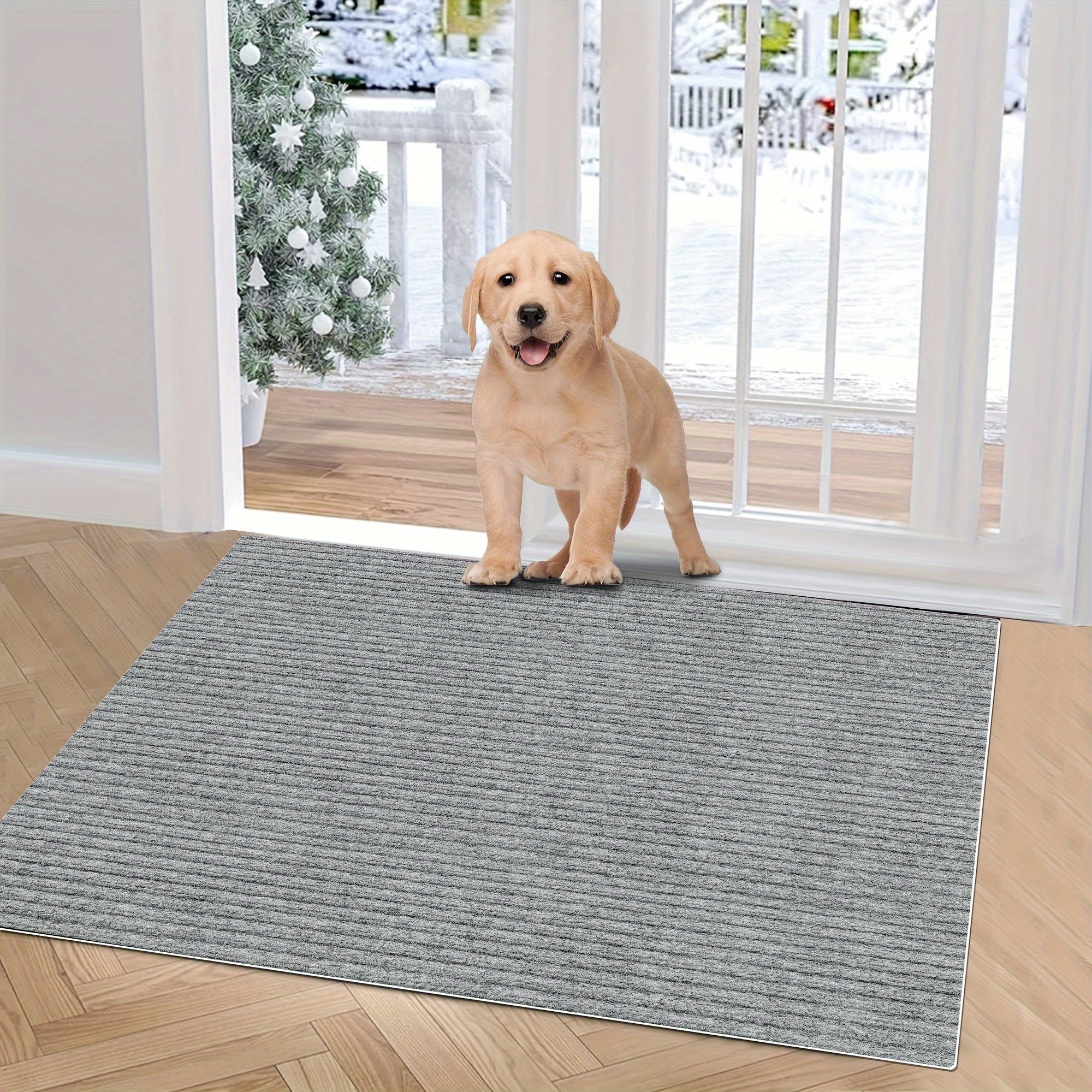 striped non slip absorbent doormat stain resistant machine washable entrance mat for living room bedroom bathroom kitchen balcony patio diy cut pet friendly details 13