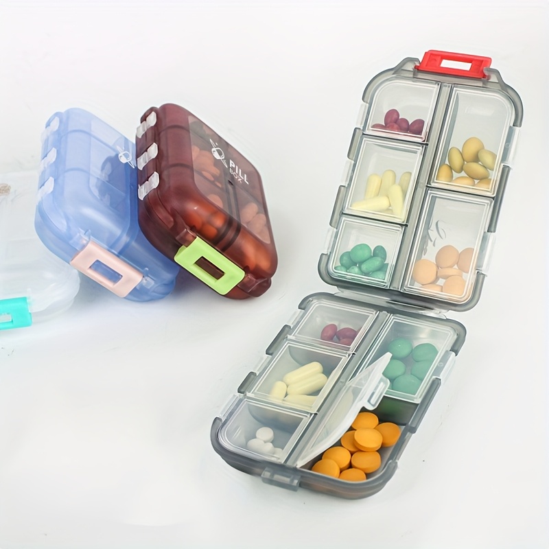 Clear Plastic Portable 7 Compartment Organizer for Medication and Jewelry