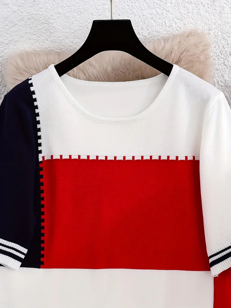 Dokotoo Cotton Blouse Dokotoo Women's Colorblock Striped Short Sleeve Tops - Crew Neck Knit Tees Glow In The Dark Bracelets Dokotoo Cotton Blouse Dokotoo Women's Colorblock Striped Short Sleeve Tops - Crew Neck Knit Tees Glow In The Dark Bracelets