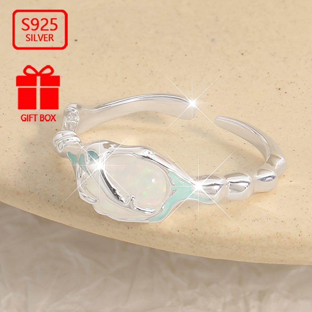 925 Silvery Little Dolphin Ring, Personalized Gift