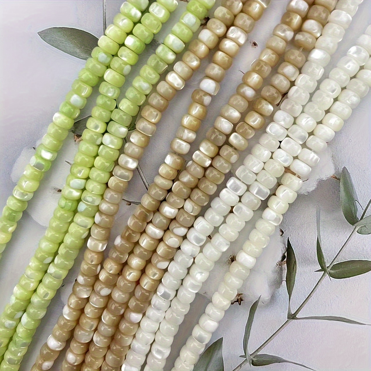 

A String Of 18cm Freshwater Oyster Optimized Abacus Loose Beads Fashionable Handmade Diy Summer Bracelet Necklace Shell Versatile Jewelry Accessories Classic Elegant Couple Gift