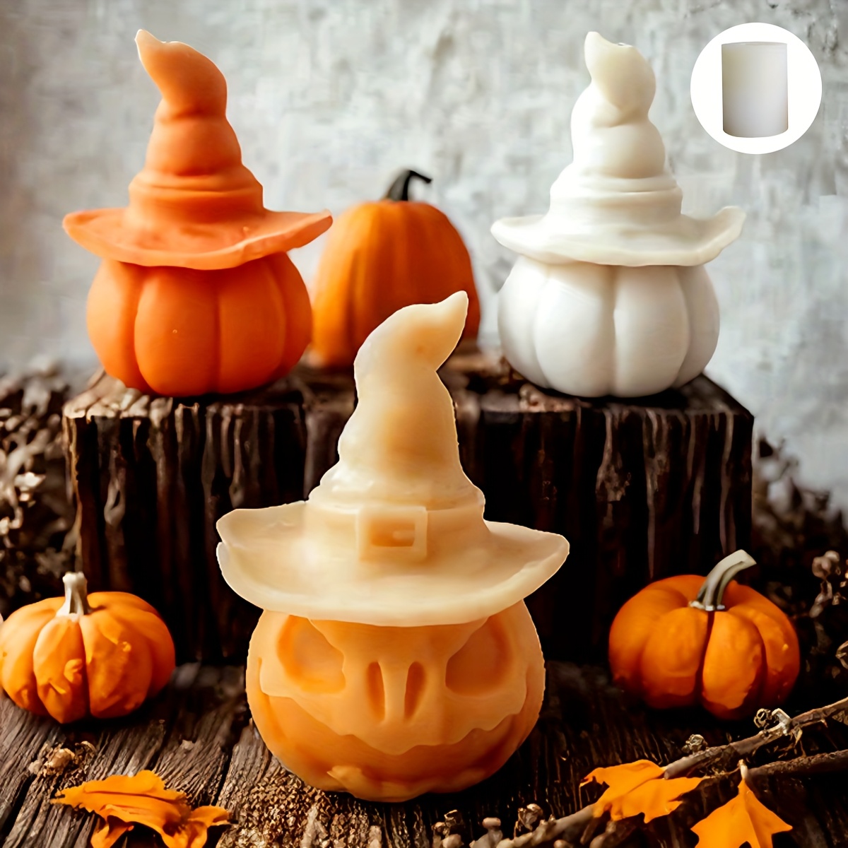 Moule Silicone Citrouille Halloween - Pour Créer Des Bougeoirs Ou Décorations DIY - 11