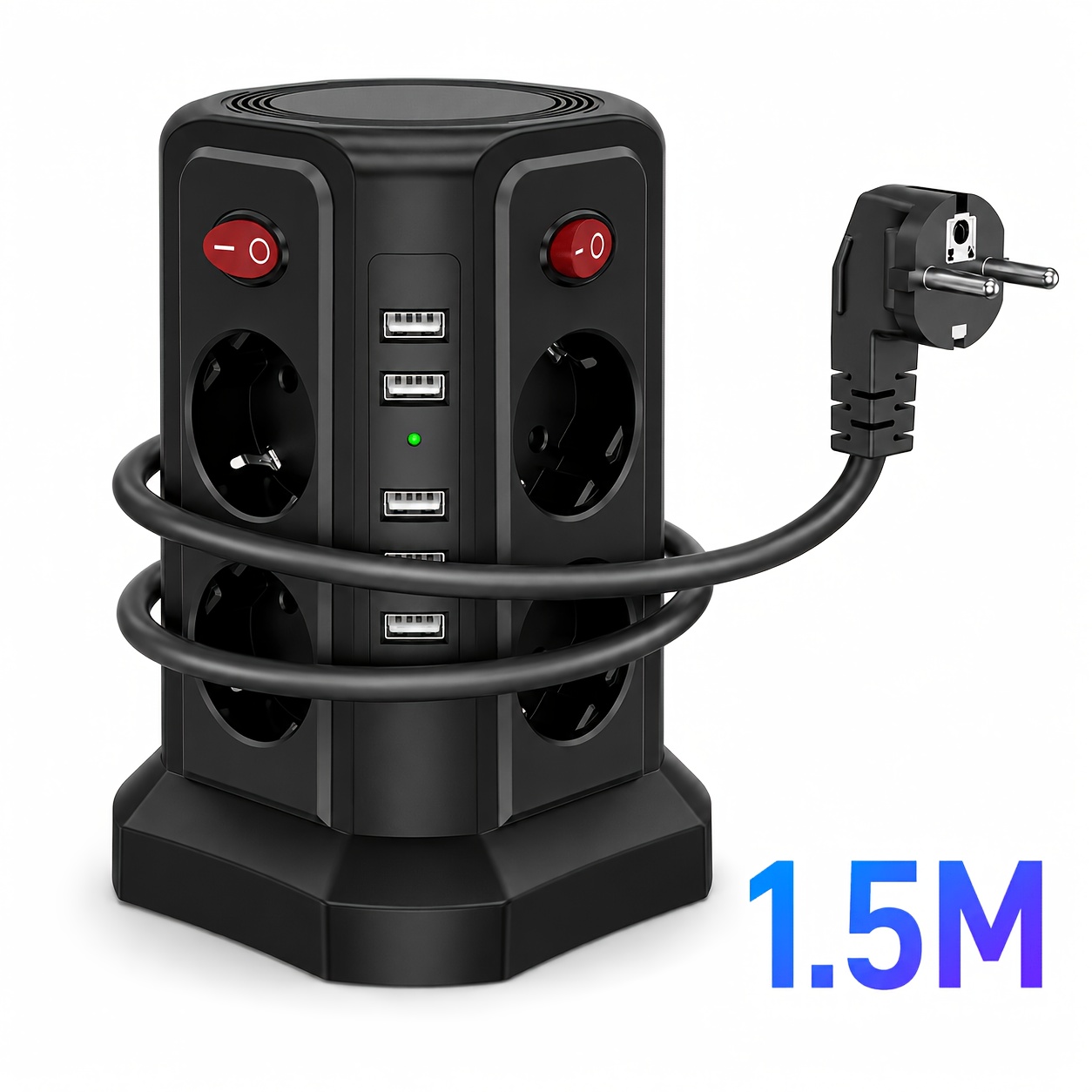 Image of Power Strip Tower, 16 In 1 Power Strip, 13 In Extension Lead, , Pd20w Charging Station, With Night Light, European Extension Socket, Desktop Charging Station, Multi Plug Extension Lead, Home Strip